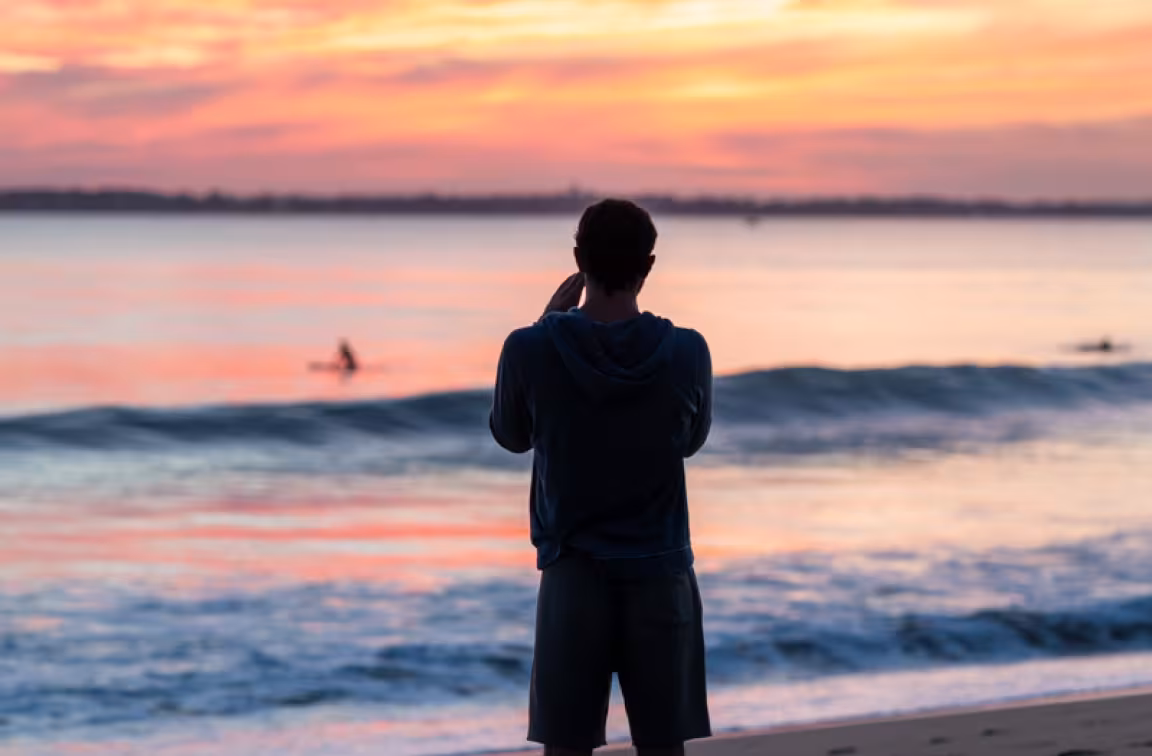 Coucher de soleil sur la plage