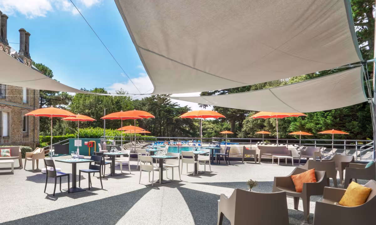 Terrasse du restaurant du domaine ker Juliette