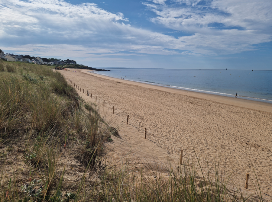 Vue de la plage depuis le sentier