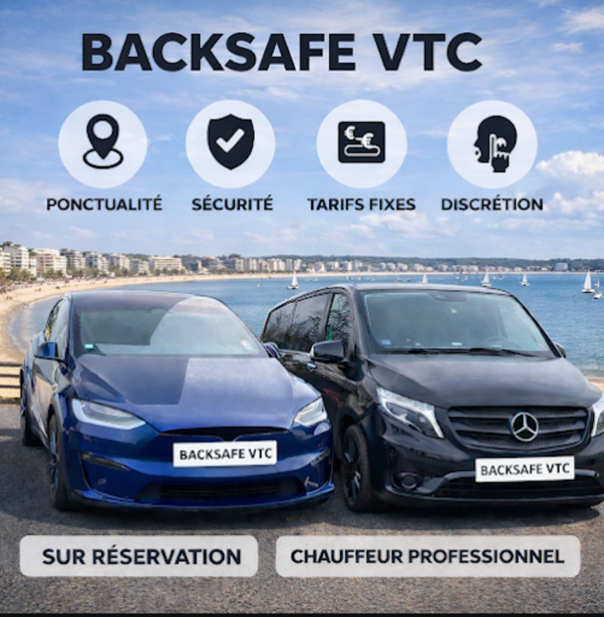 2 voitures garées en bord de mer, vue sur la baie de la baule