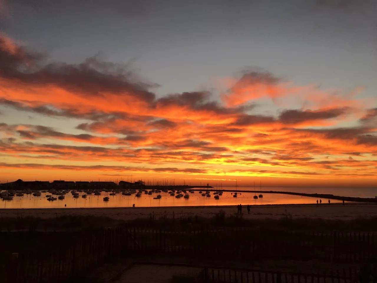 Coucher de soleil sur la plage de Pornichet