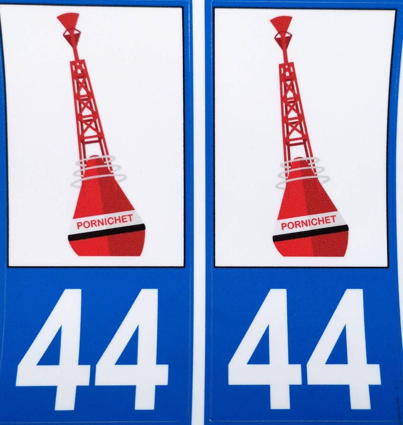 Autocollants Pornichet pour plaques de voiture
