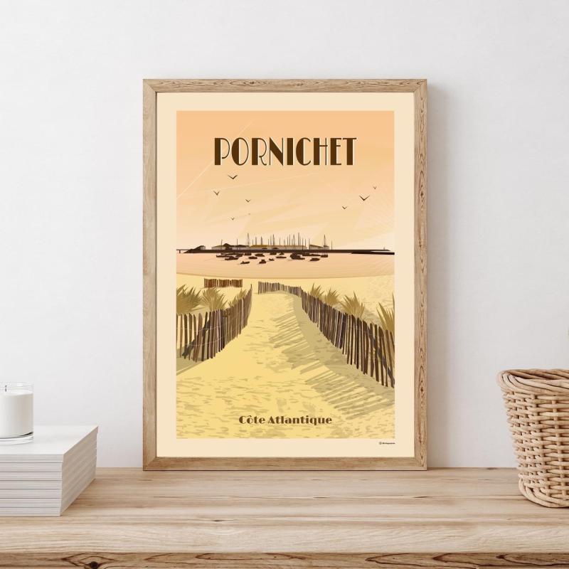 Affiche Pornichet dunes et ports