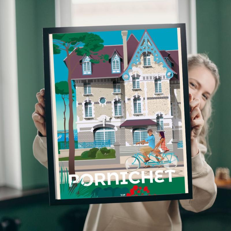 Affiche Pornichet Doz vinatge Hôtel de Ville