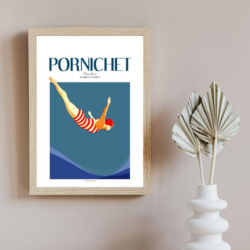 Affiche la plongeuse de Pornichet