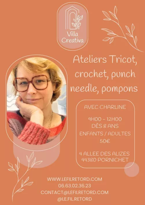 Ateliers tricot, crochet, punch needle et pompons
