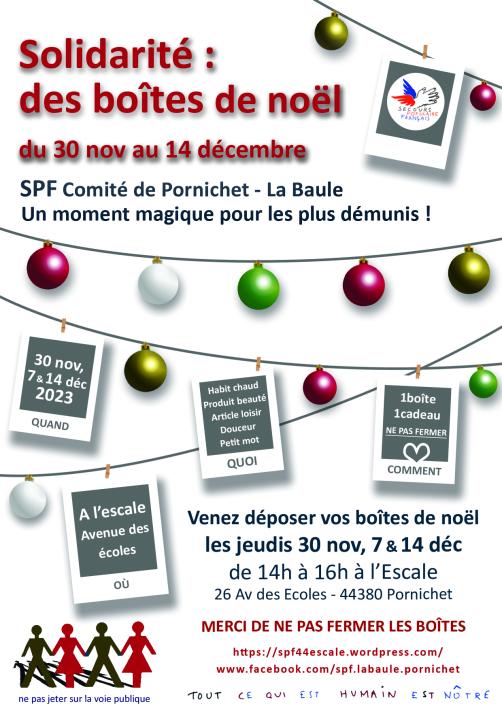 Boîtes de Noël par le Secours populaire Pornichet