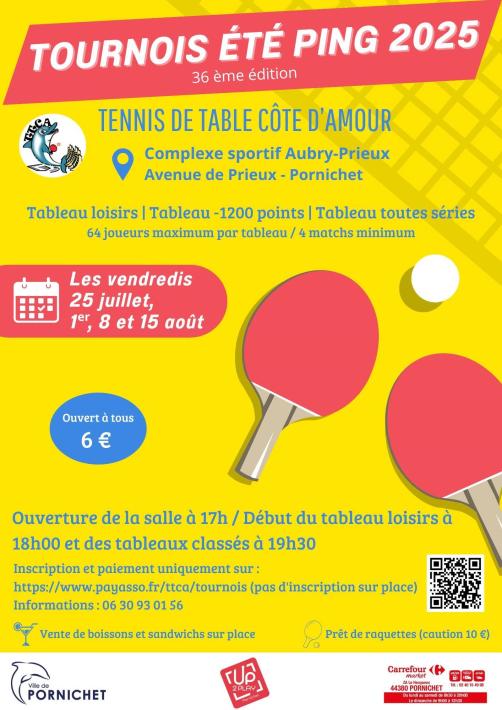 Tournois de tennis de table été 2025